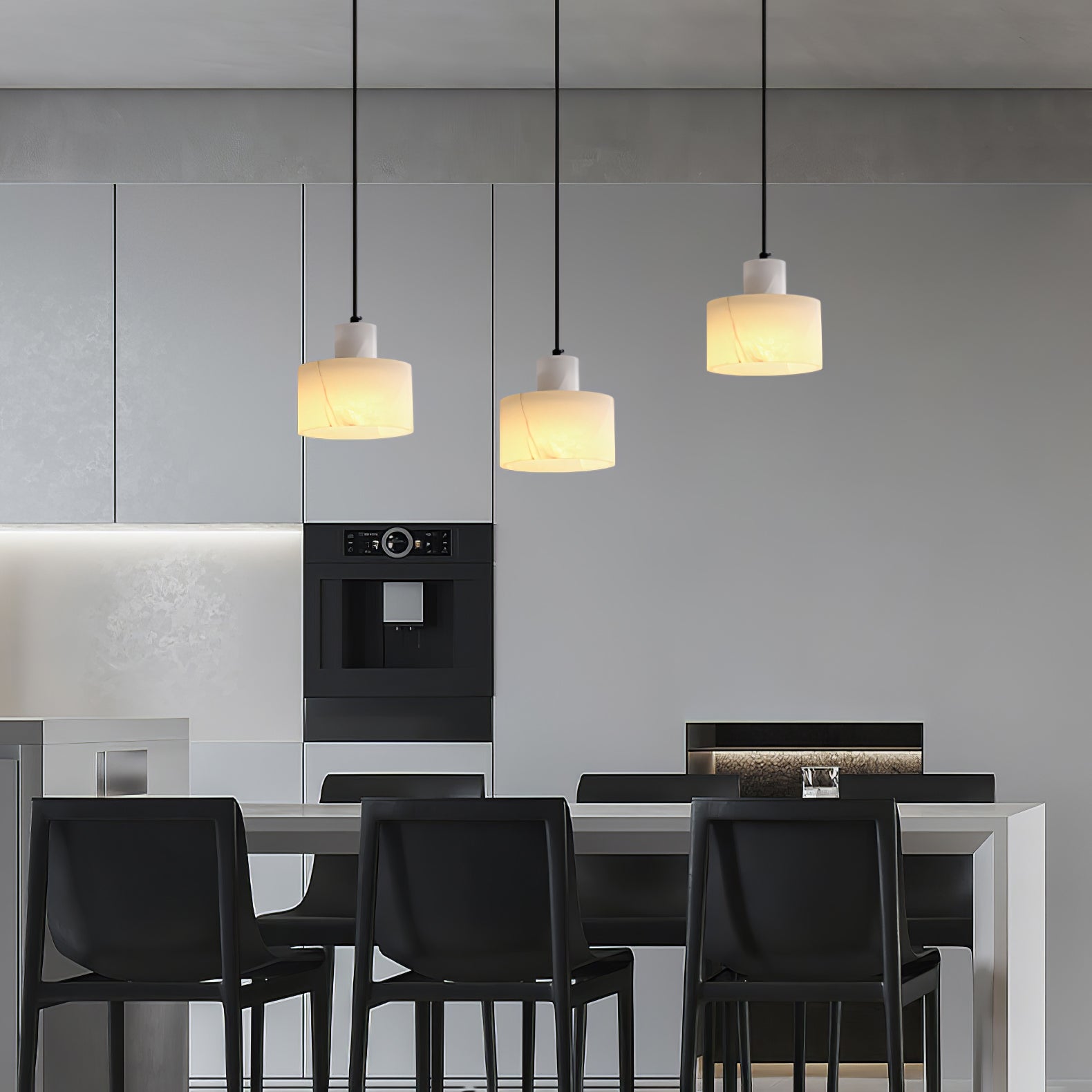 Alabaster Pendelleuchte Dual Zylindrisch-Las Sola