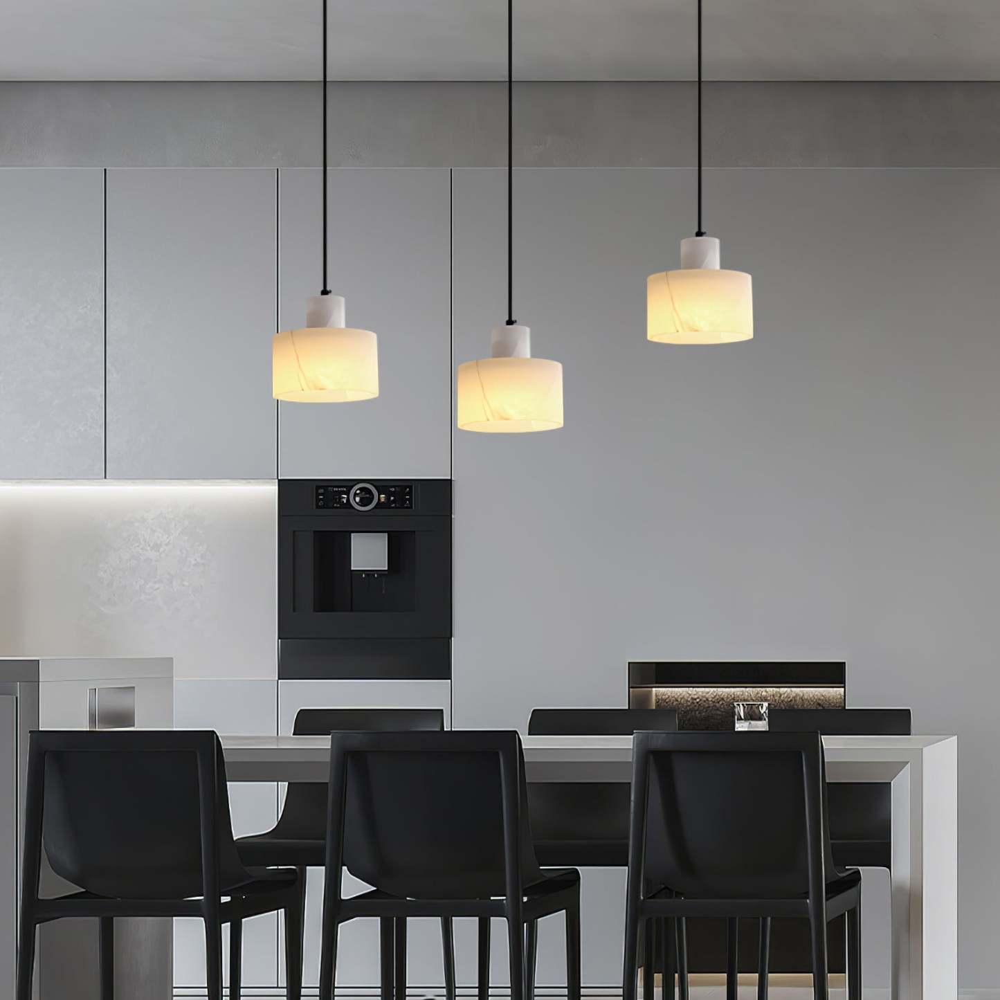 Alabaster Pendelleuchte Dual Zylindrisch-Las Sola