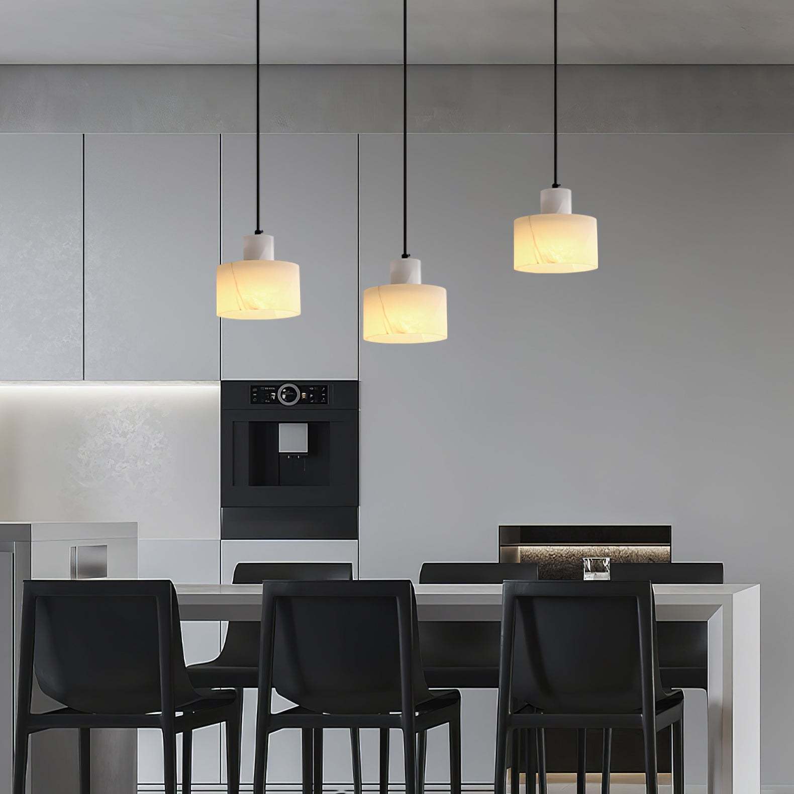 Alabaster Pendelleuchte Dual Zylindrisch-Las Sola