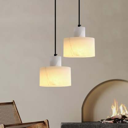 Alabaster Pendelleuchte Dual Zylindrisch-Las Sola