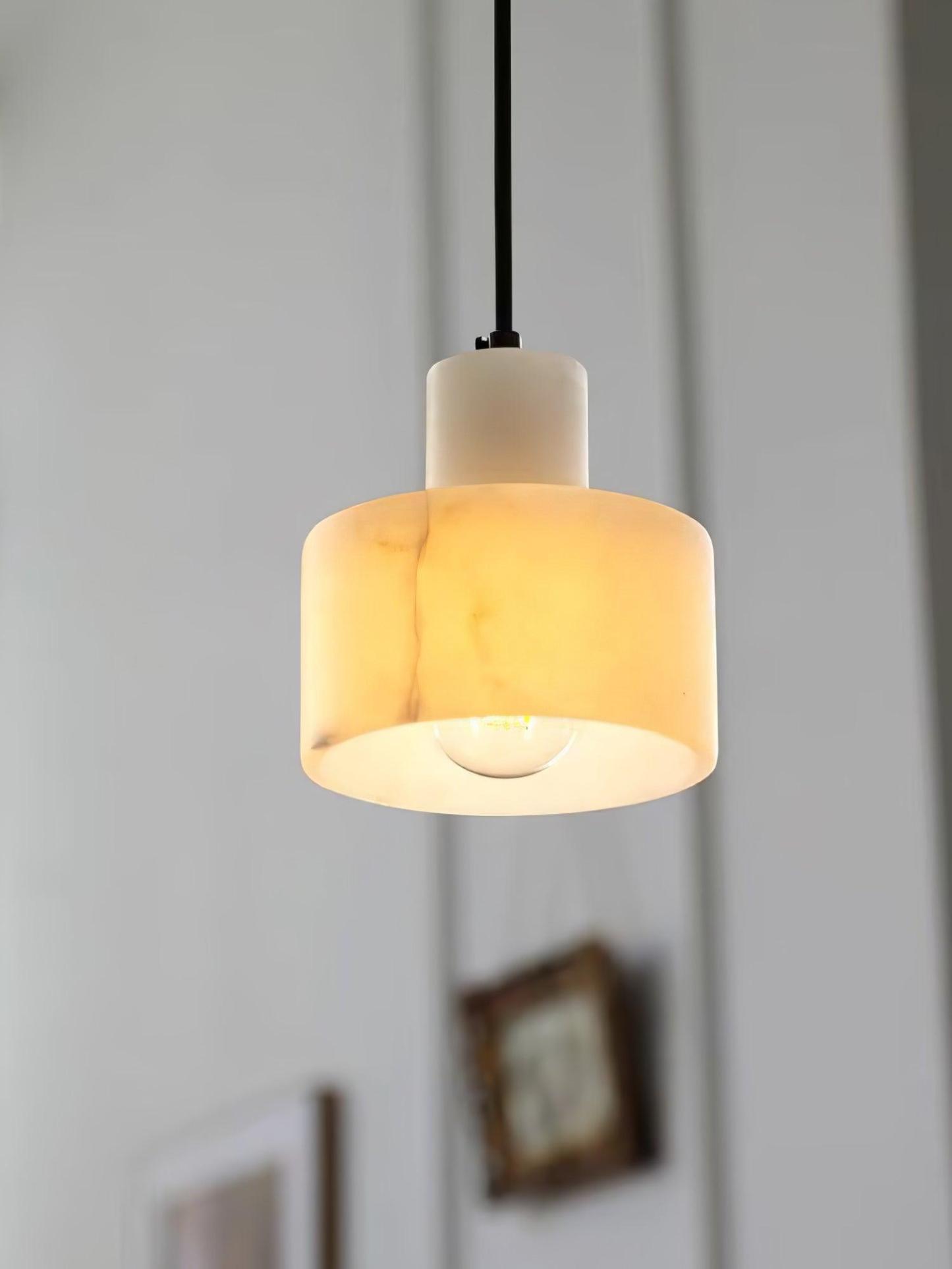 Alabaster Pendelleuchte Dual Zylindrisch-Las Sola