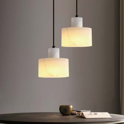 Alabaster Pendelleuchte Dual Zylindrisch-Las Sola