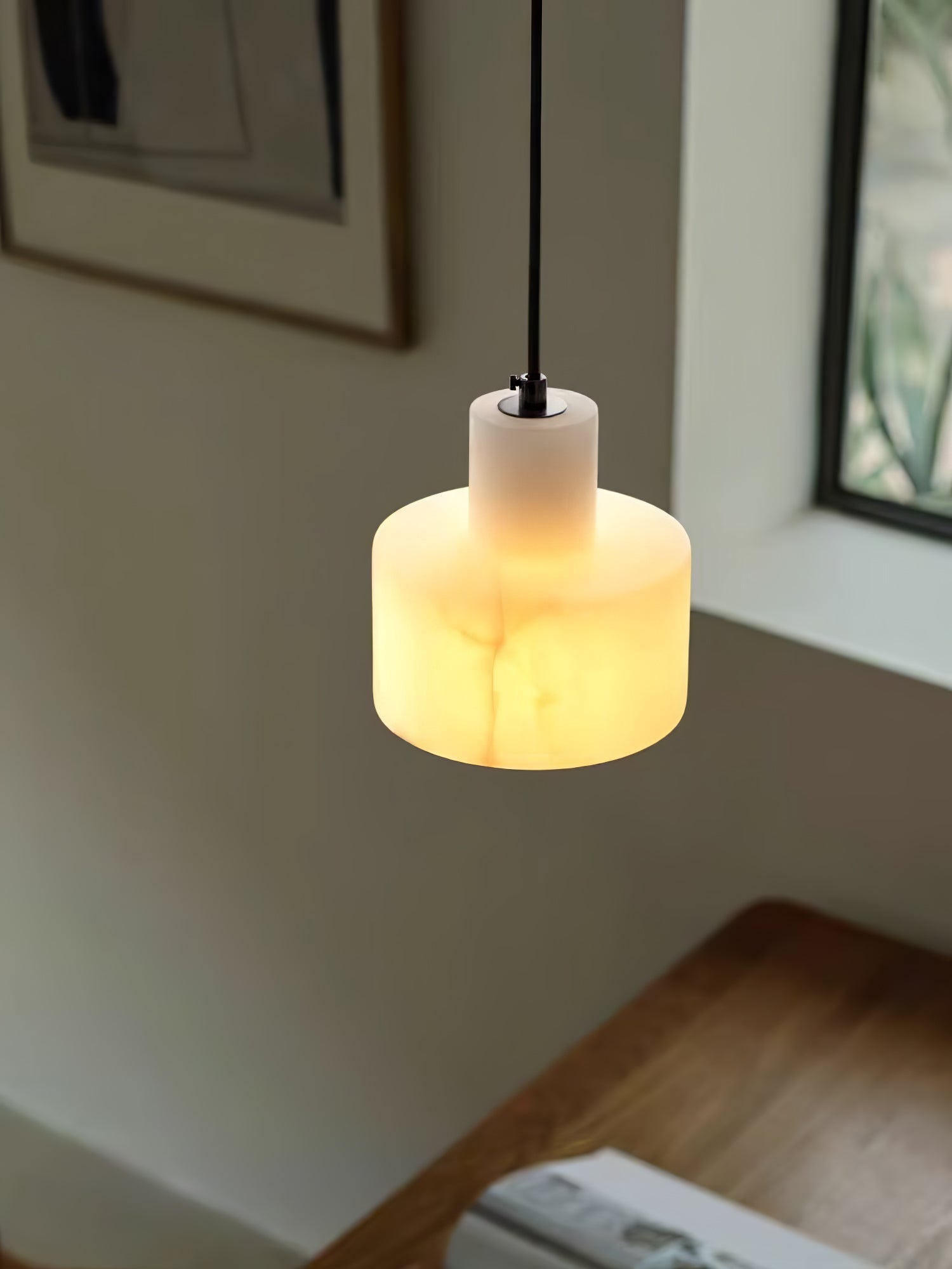 Alabaster Pendelleuchte Dual Zylindrisch-Las Sola