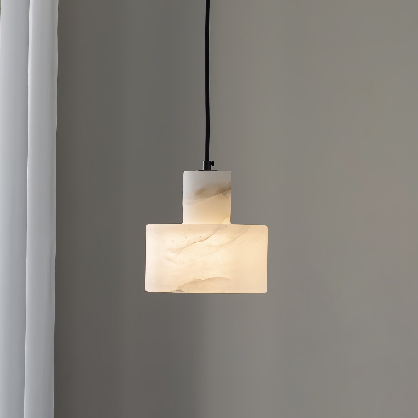 Alabaster Pendelleuchte Dual Zylindrisch-Las Sola