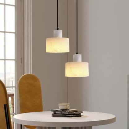 Alabaster Pendelleuchte Dual Zylindrisch-Las Sola
