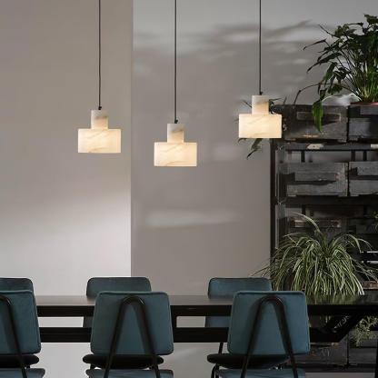 Alabaster Pendelleuchte Dual Zylindrisch-Las Sola