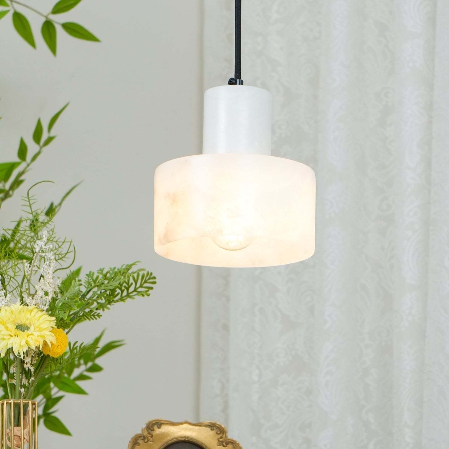 Alabaster Pendelleuchte Dual Zylindrisch-Las Sola
