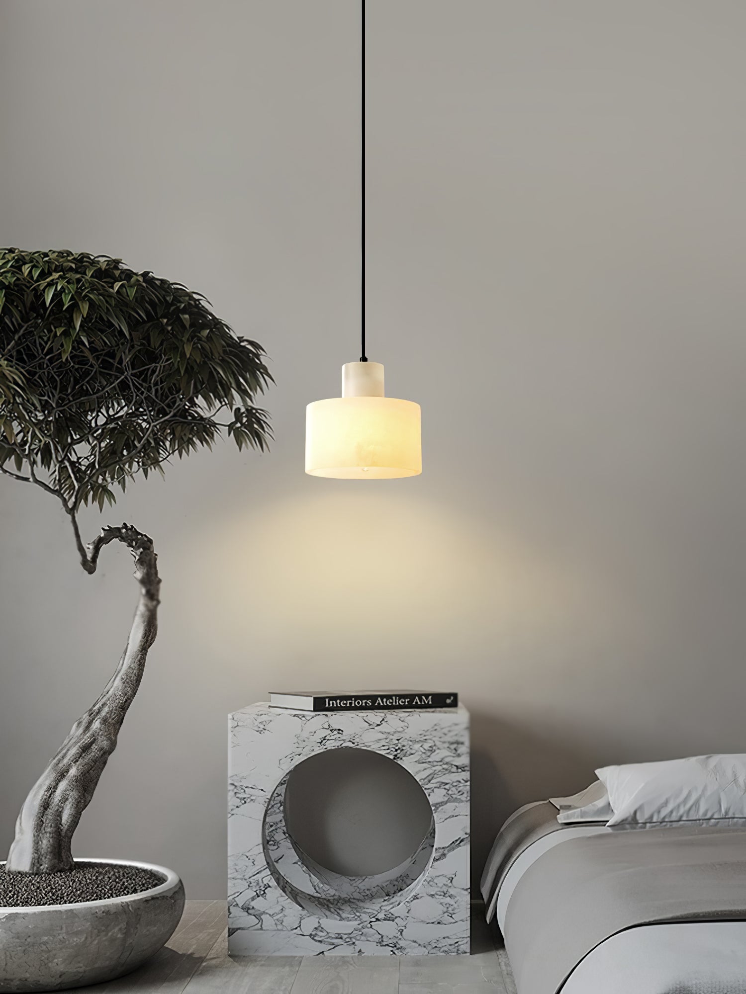 Alabaster Pendelleuchte Dual Zylindrisch-Las Sola
