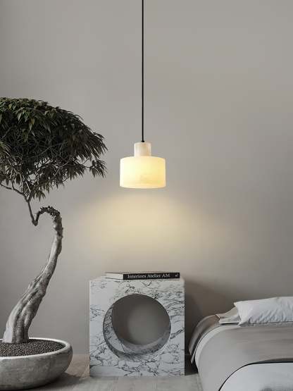 Alabaster Pendelleuchte Dual Zylindrisch-Las Sola