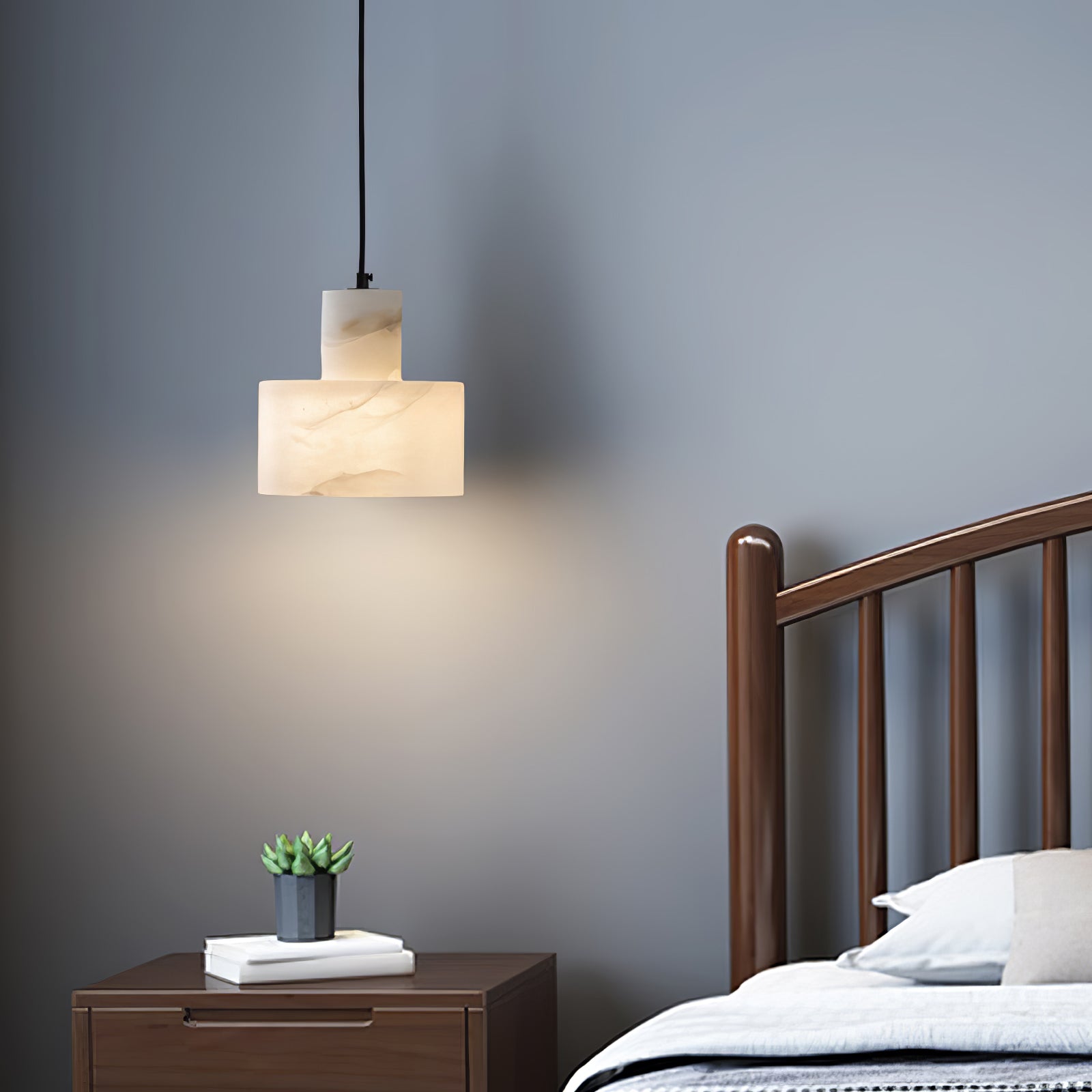 Alabaster Pendelleuchte Dual Zylindrisch-Las Sola