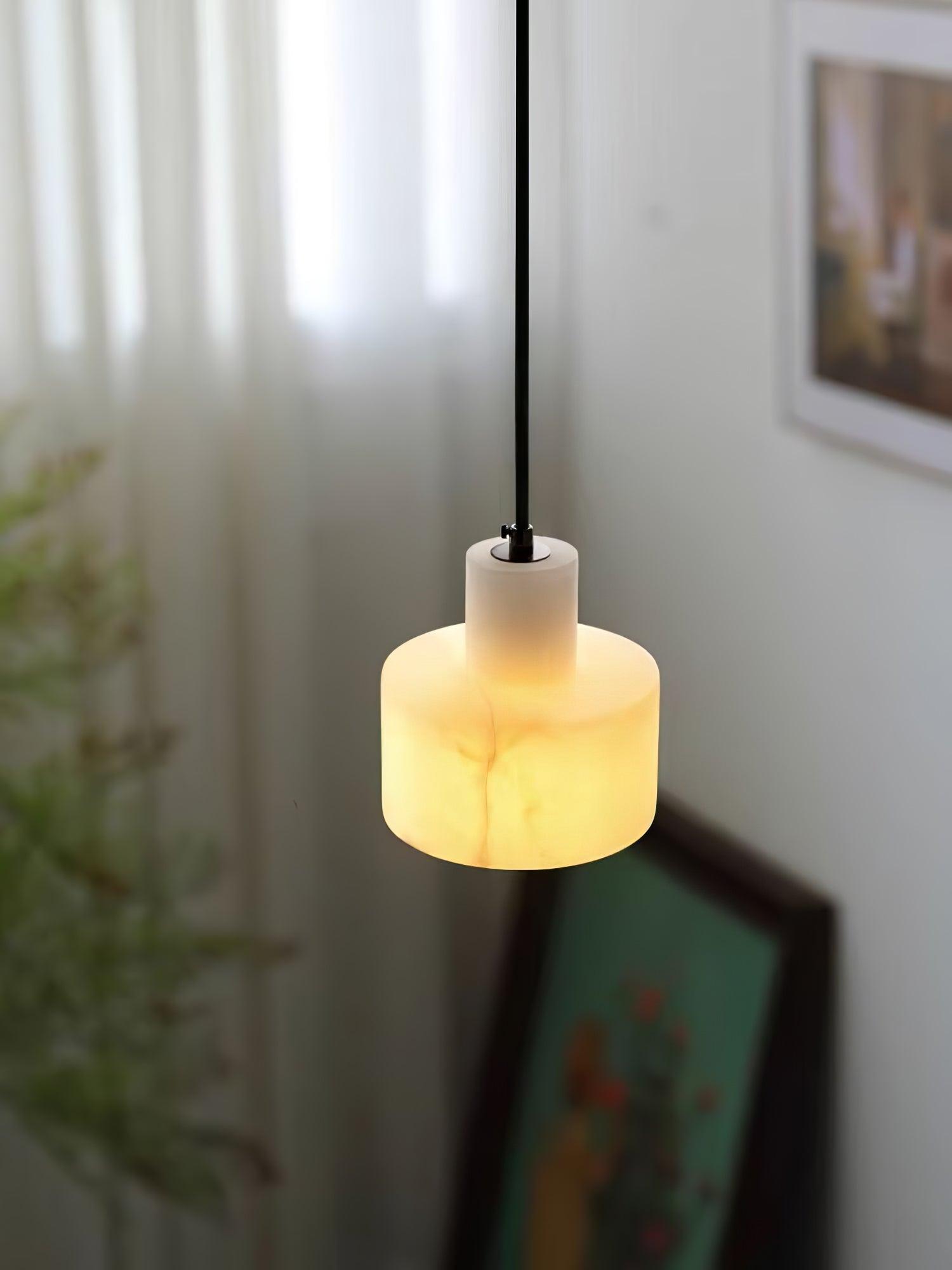 Alabaster Pendelleuchte Dual Zylindrisch-Las Sola