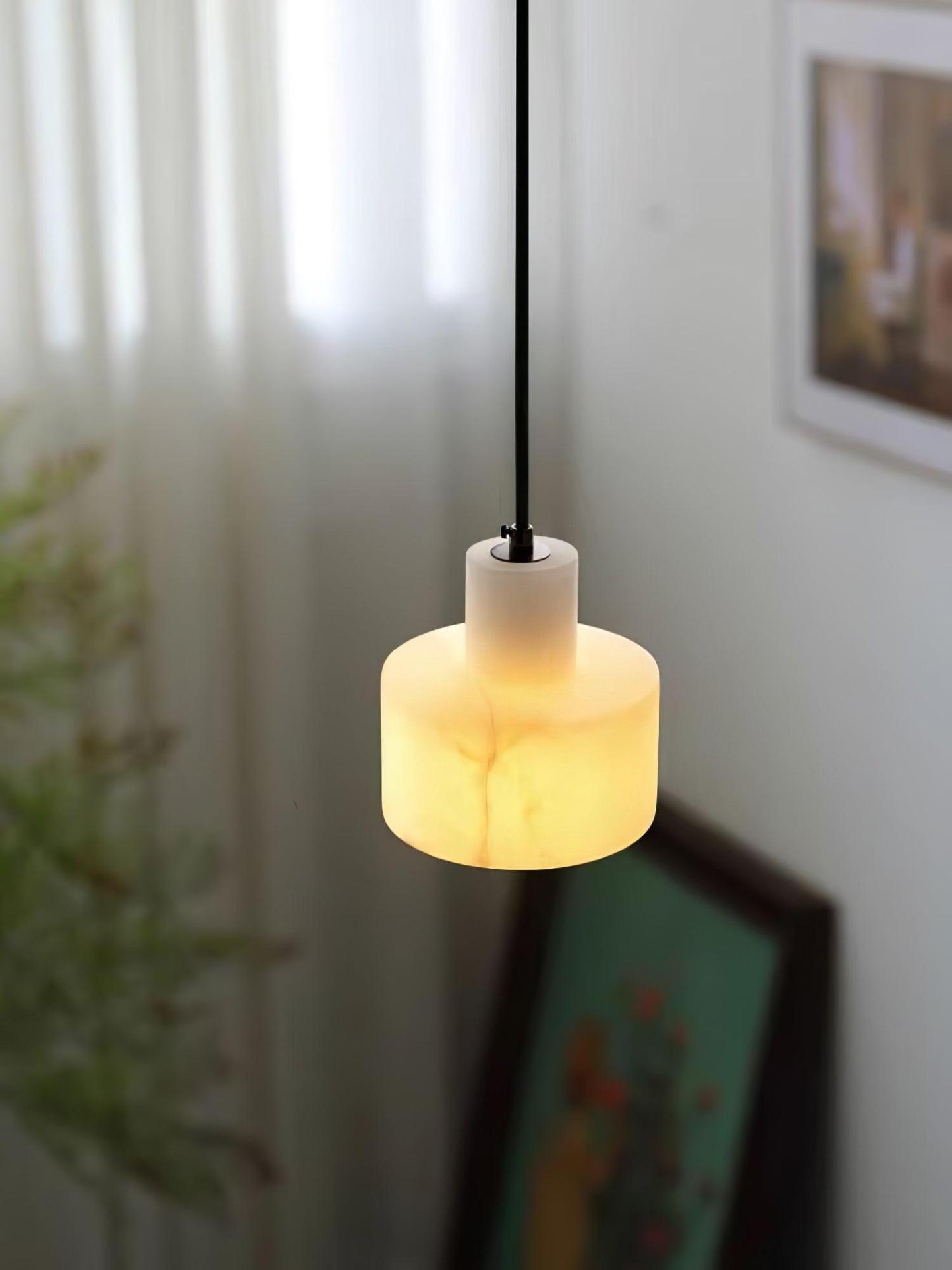 Alabaster Pendelleuchte Dual Zylindrisch-Las Sola