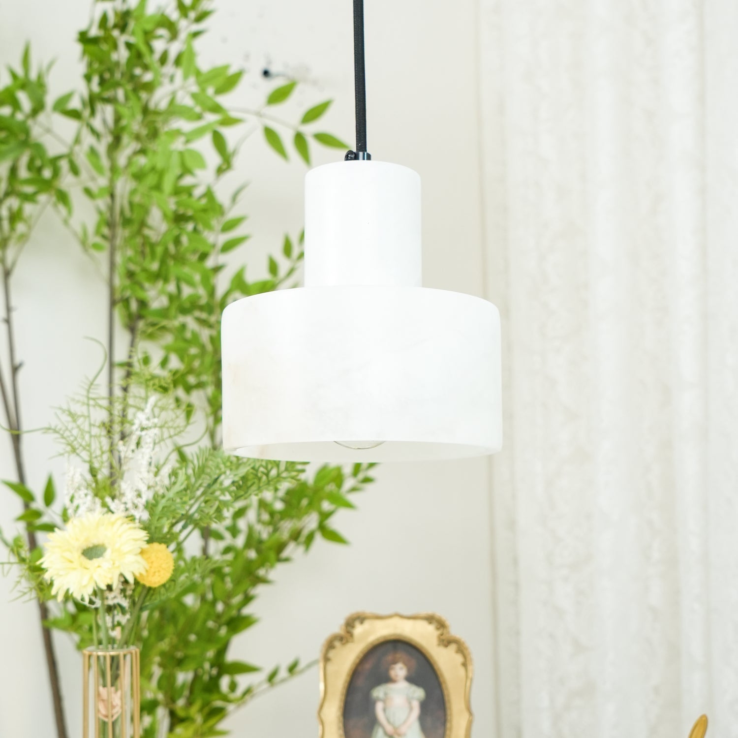 Alabaster Pendelleuchte Dual Zylindrisch-Las Sola