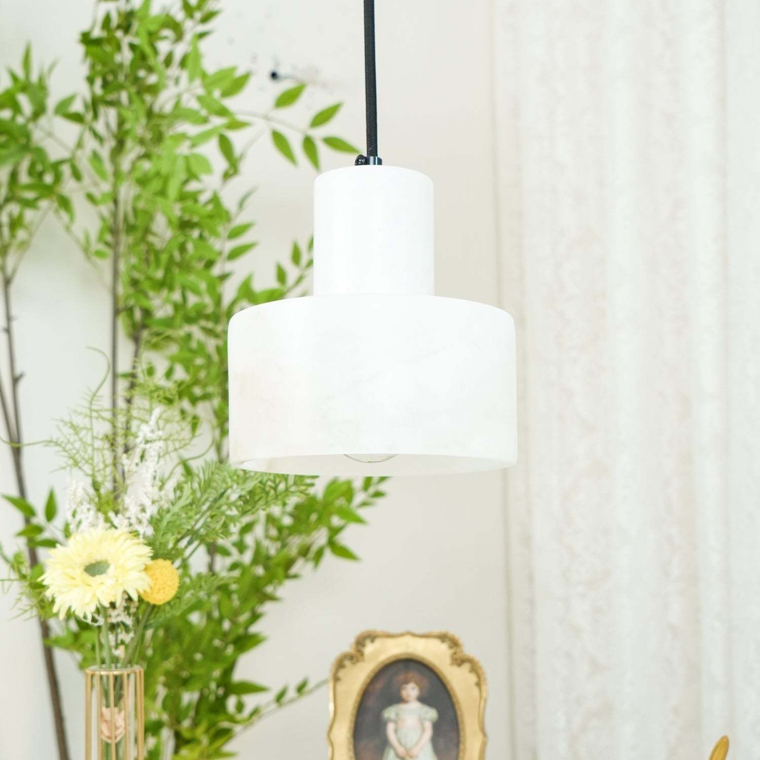 Alabaster Pendelleuchte Dual Zylindrisch-Las Sola