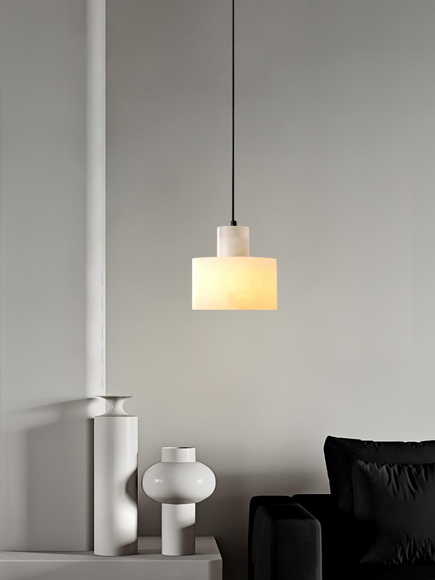 Alabaster Pendelleuchte Dual Zylindrisch-Las Sola