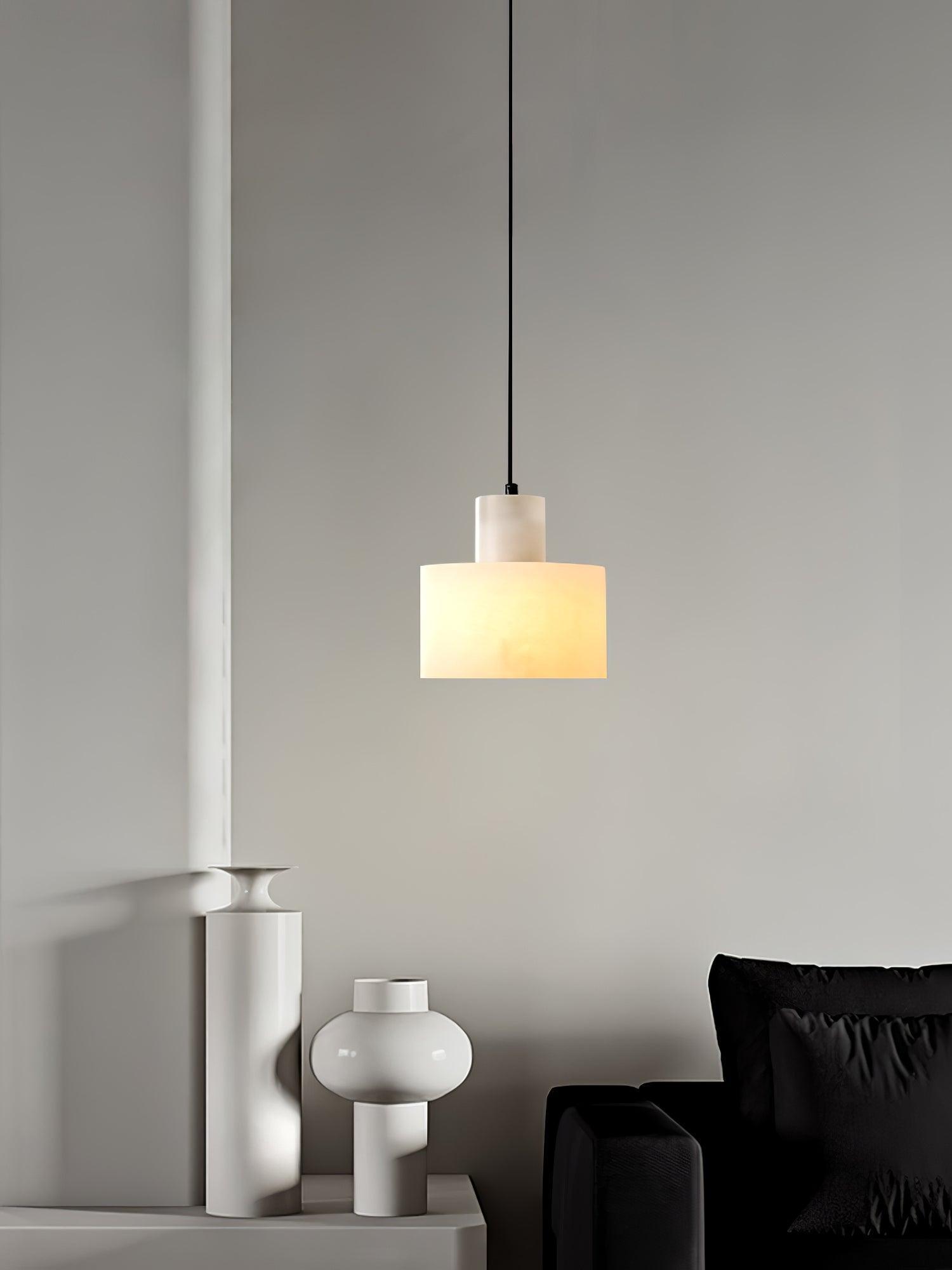Alabaster Pendelleuchte Dual Zylindrisch-Las Sola