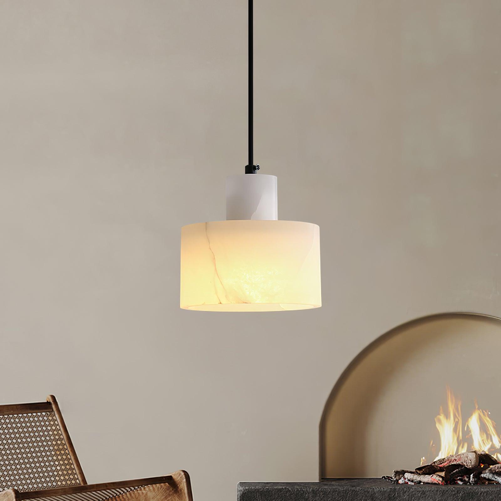 Alabaster Pendelleuchte Dual Zylindrisch-Las Sola