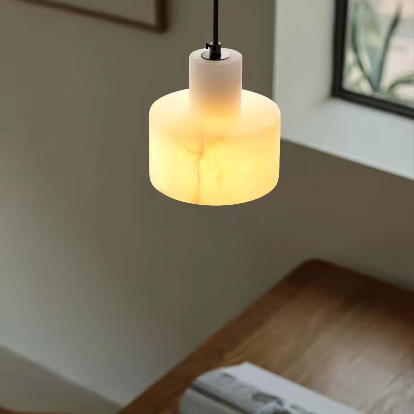 Alabaster Pendelleuchte Dual Zylindrisch-Las Sola