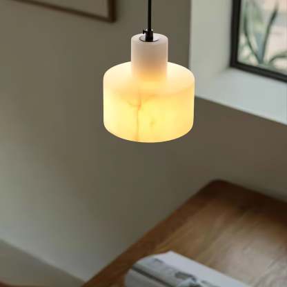 Alabaster Pendelleuchte Dual Zylindrisch-Las Sola
