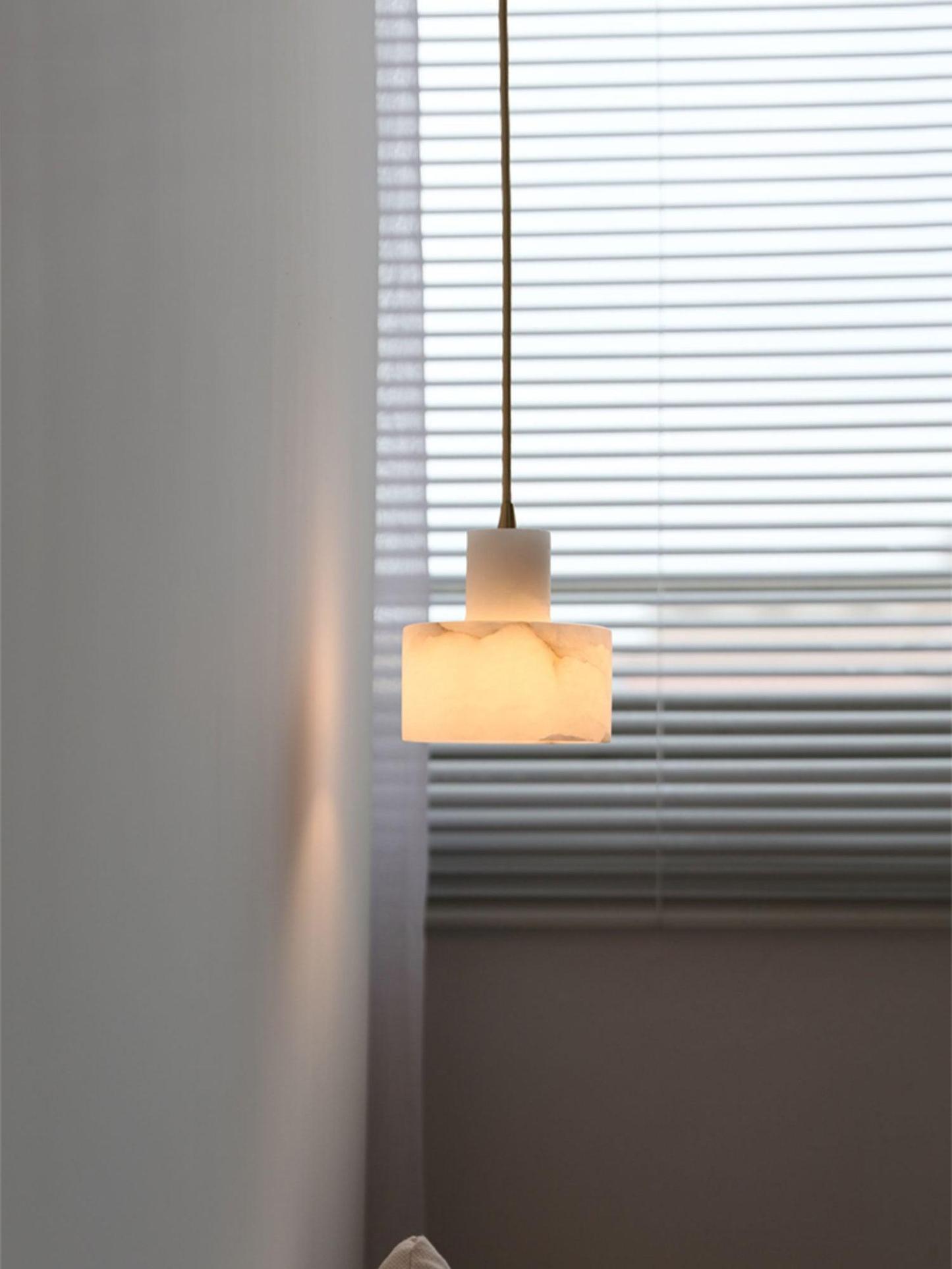 Alabaster Pendelleuchte Dual Zylindrisch-Las Sola