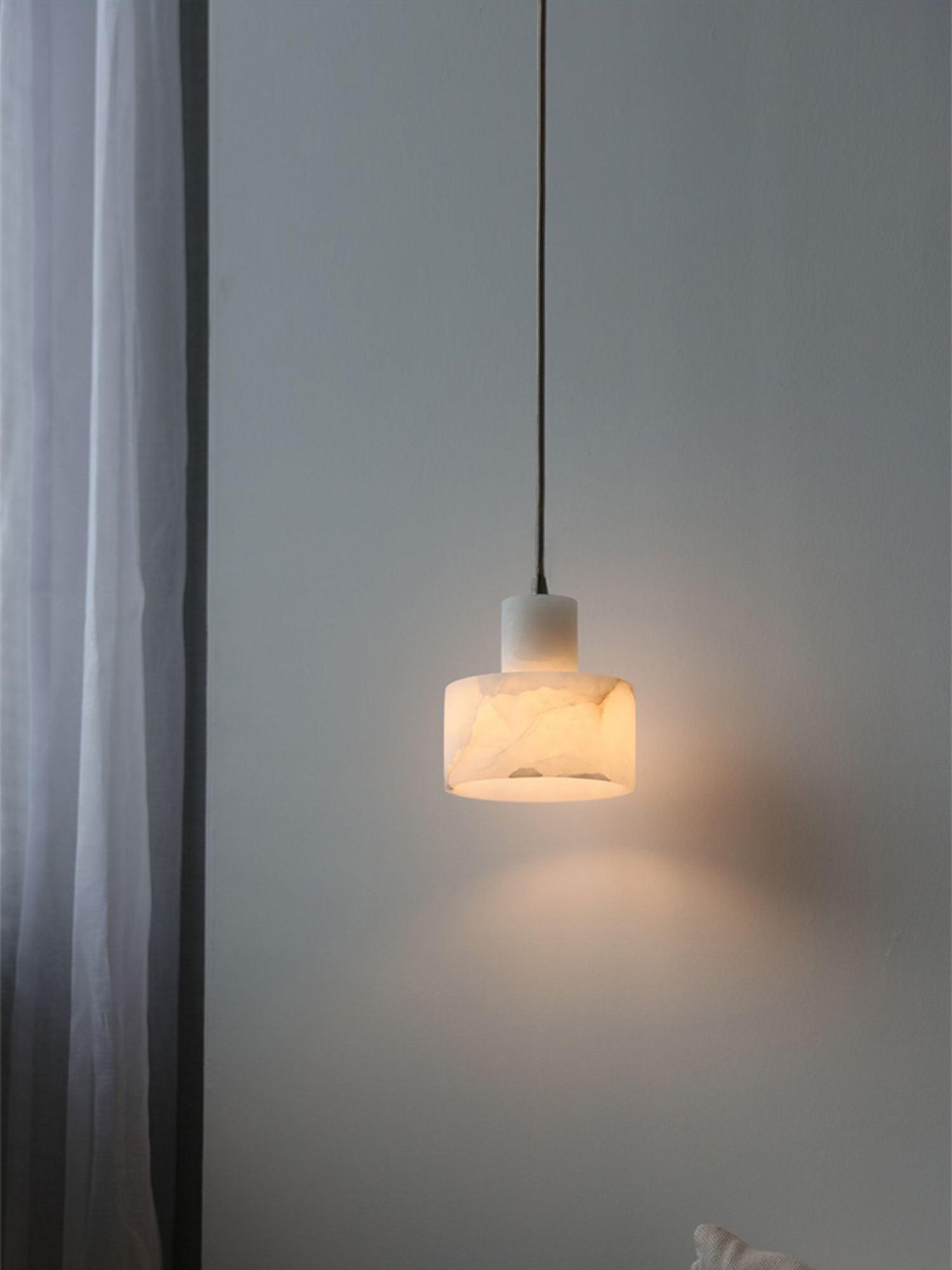 Alabaster Pendelleuchte Dual Zylindrisch-Las Sola