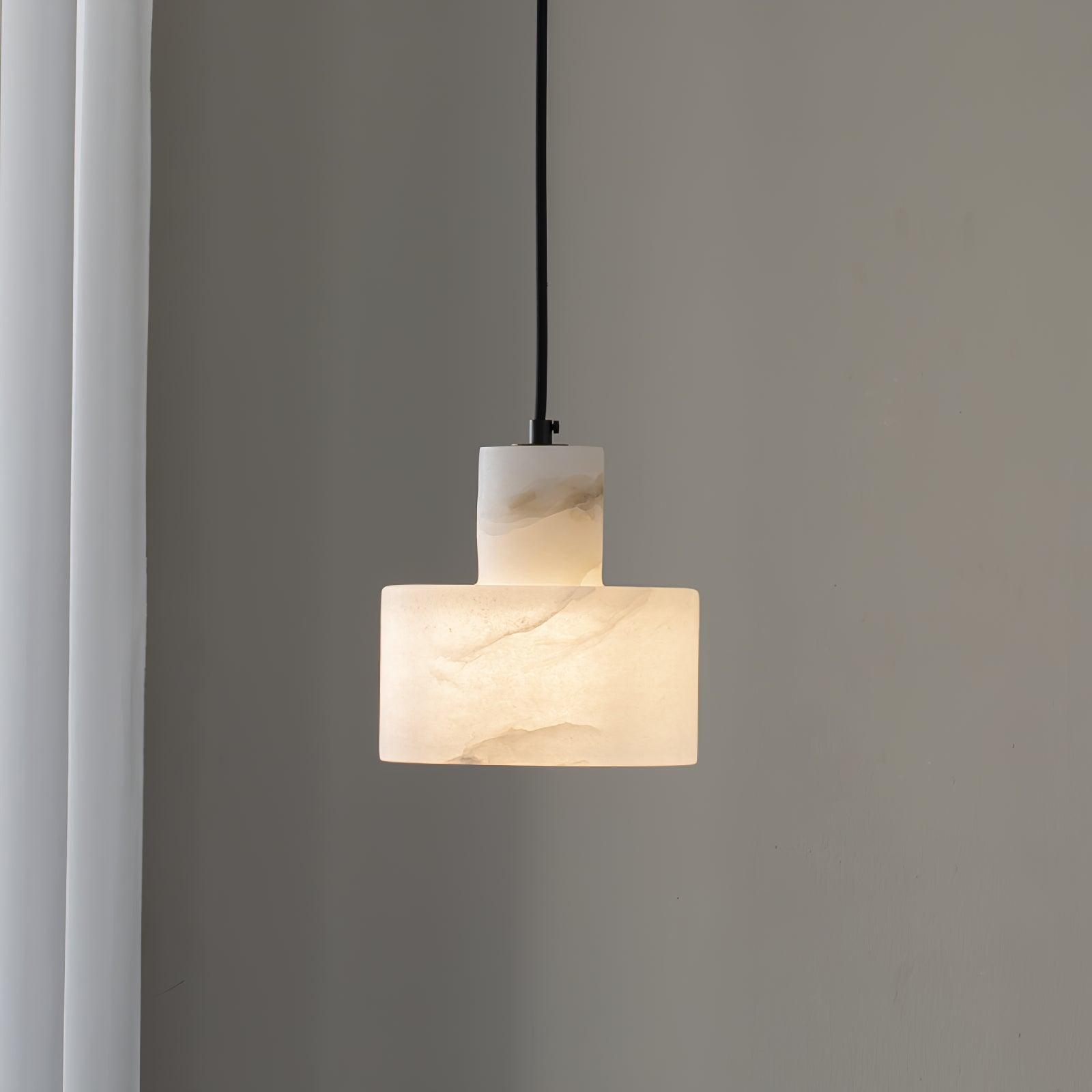 Alabaster Pendelleuchte Dual Zylindrisch-Las Sola