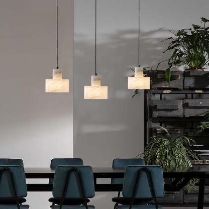Alabaster Pendelleuchte Dual Zylindrisch-Las Sola