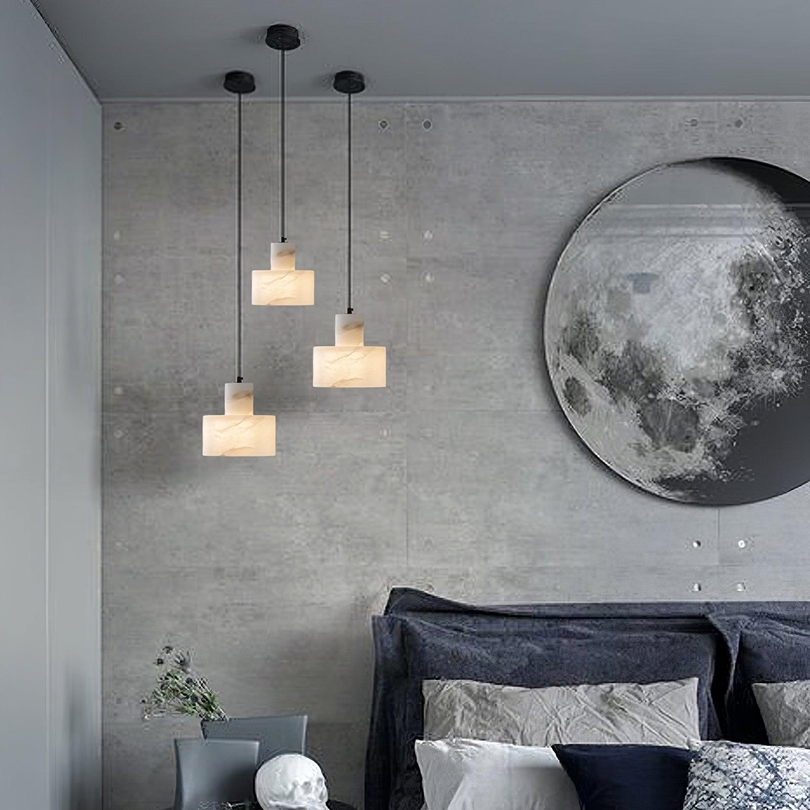 Alabaster Pendelleuchte Dual Zylindrisch-Las Sola