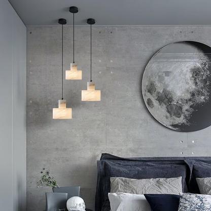 Alabaster Pendelleuchte Dual Zylindrisch-Las Sola