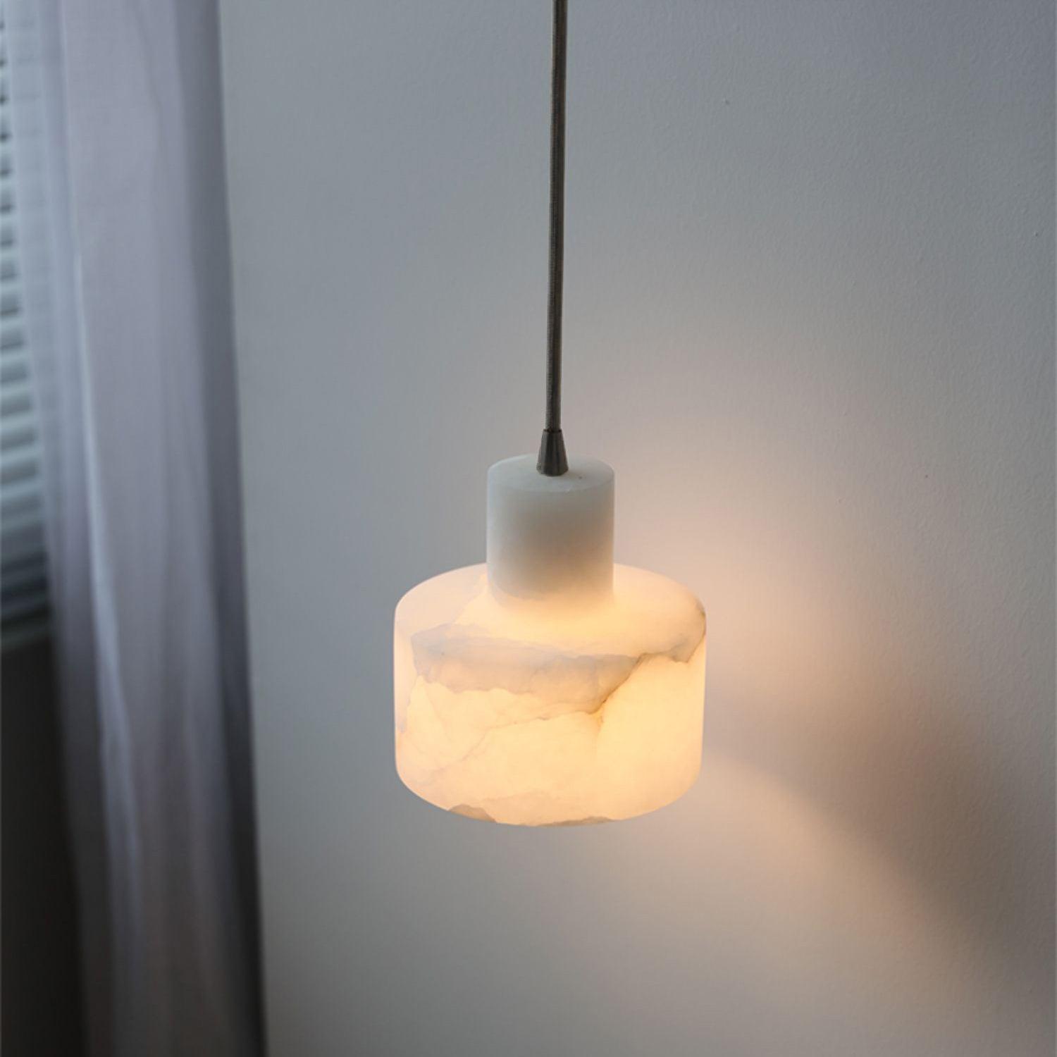 Alabaster Pendelleuchte Dual Zylindrisch-Las Sola