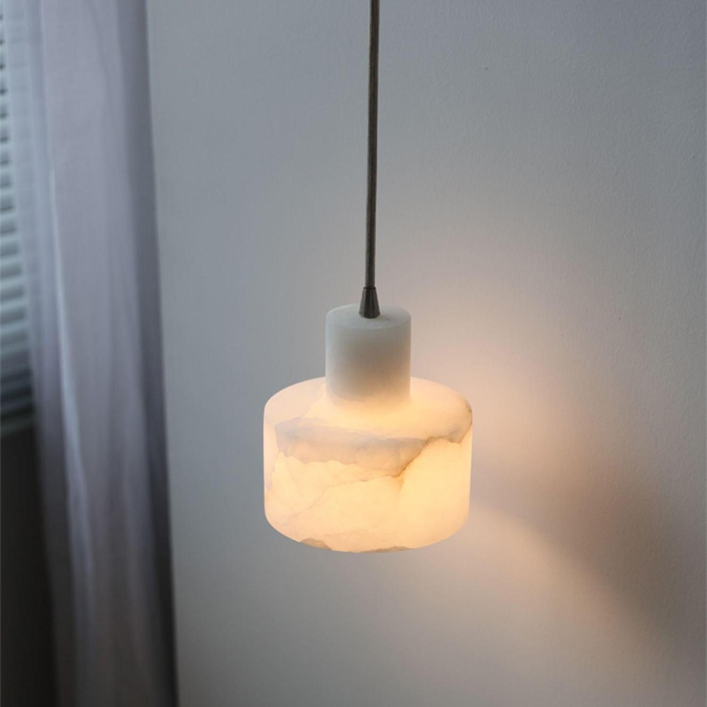 Alabaster Pendelleuchte Dual Zylindrisch-Las Sola