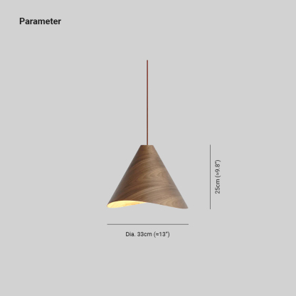 Muto Modern Conica Wood Pendant Light Dining Room Kitchen Island