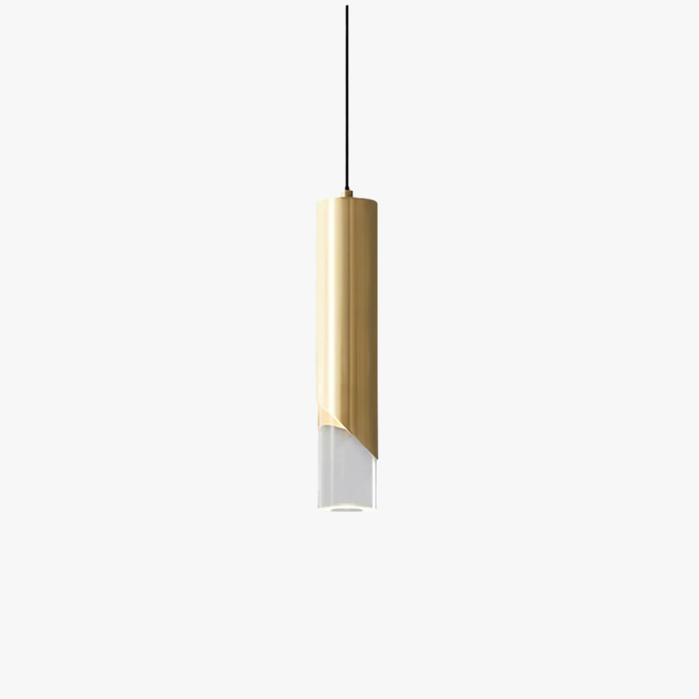 Meza Modern Cylinder Metal Acrylic Pendant Light Bedroom Dining Room