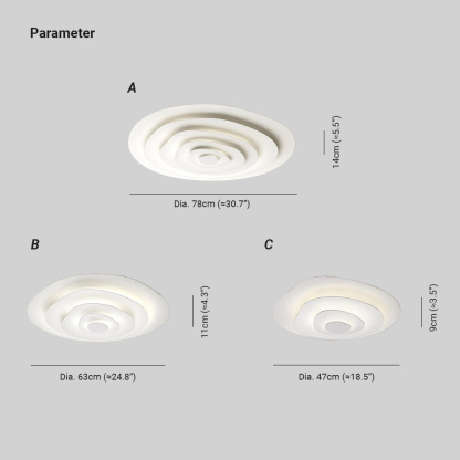 Quinn Modern Ripple Metal Ceiling Light Fixture Bedroom Living Room