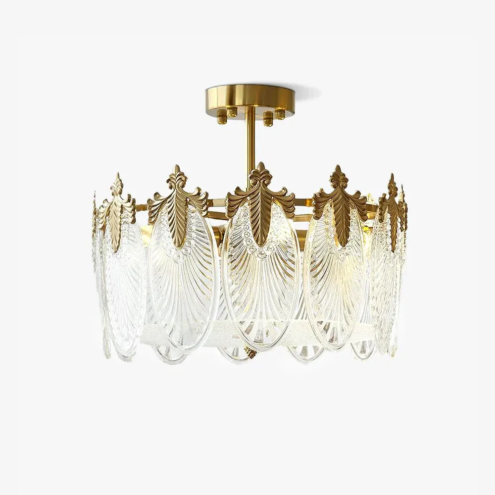 Alessio Vintage Luxury Glass Round Chandelier Living Dining Room