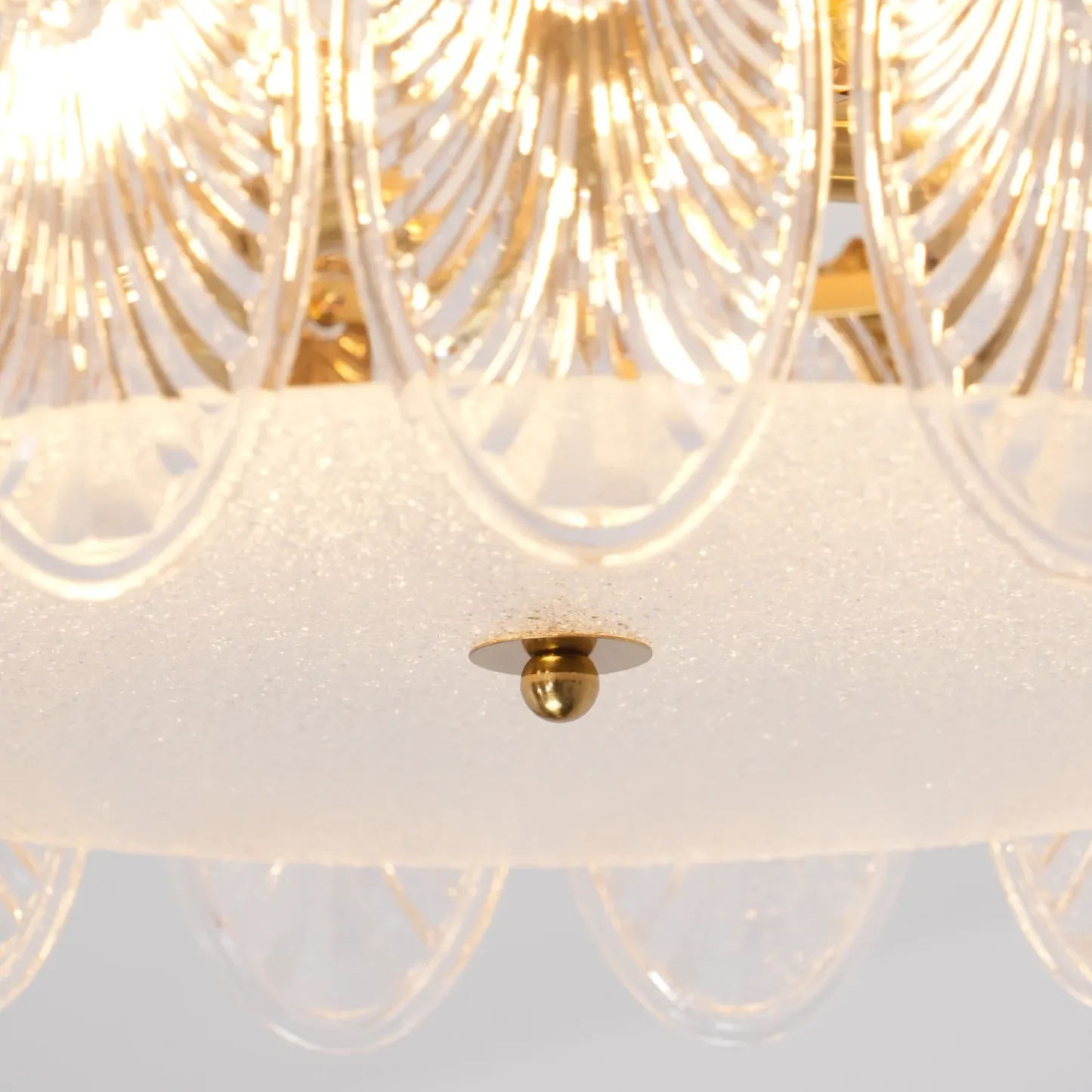 Alessio Vintage Luxury Glass Round Chandelier Living Dining Room