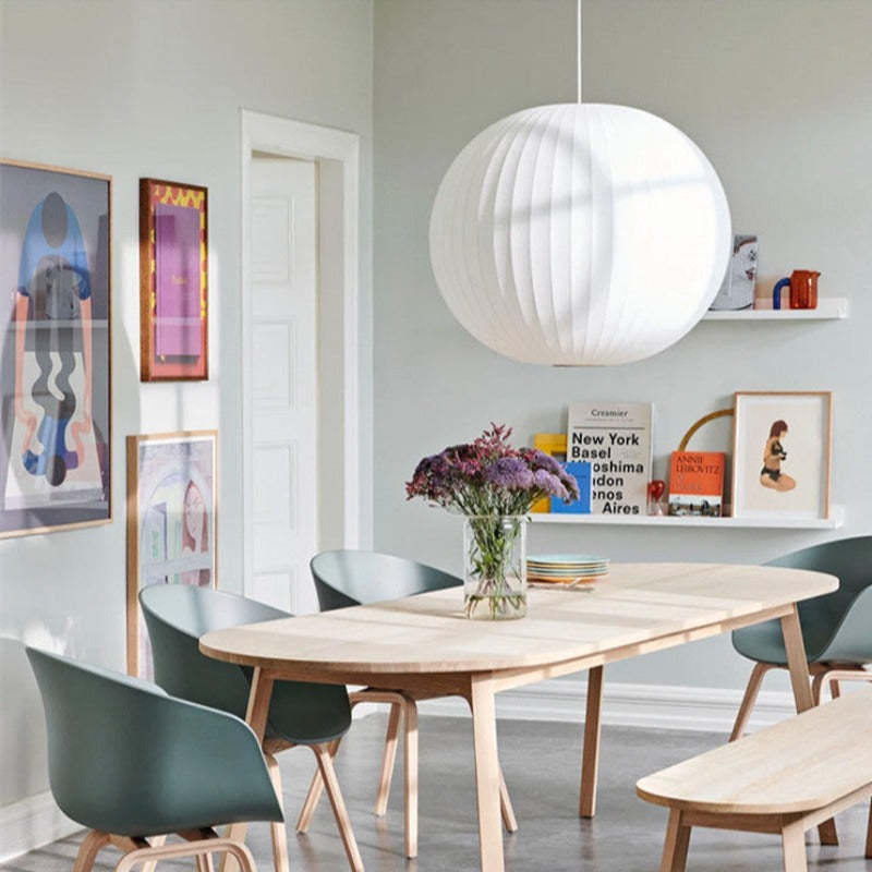 Renée Modern LED Pendelleuchte Weiß Wohnzimmer/Esstisch Metall&Stoff