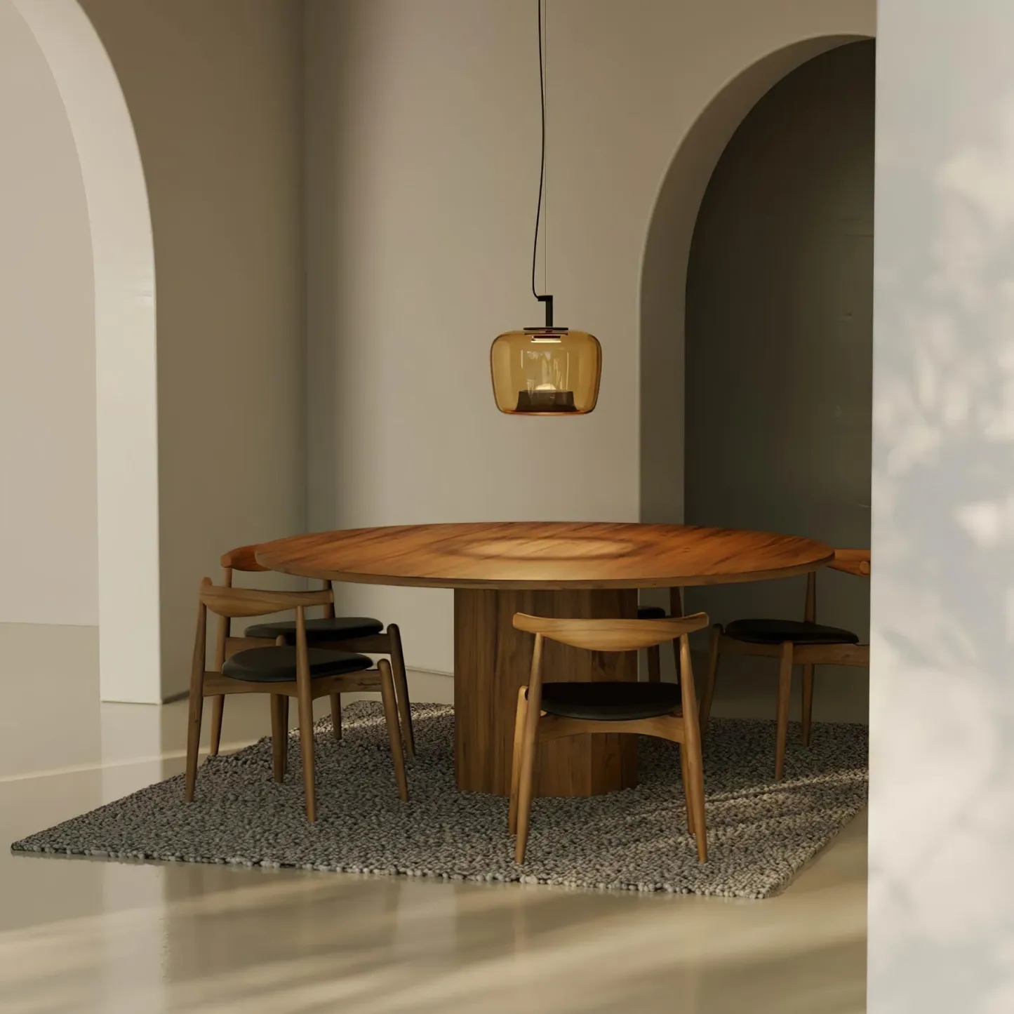 Hailie Modern Round Glass Pendant Light Dining Room Bedroom