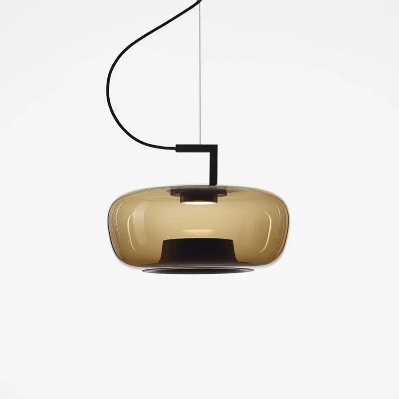 Hailie Modern Round Glass Pendant Light Dining Room Bedroom