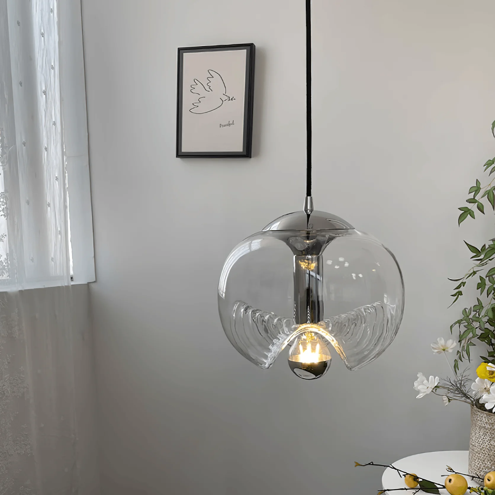 Hailie Modern Rund Glas Hängend Pendelleuchte Schirme Esszimmer