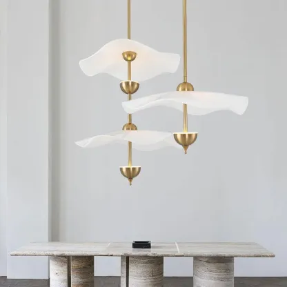 Carins Modern Gold Metall Acryl Pendelleuchte Schlafzimmer Wohnzimmer