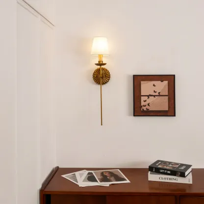 Alessio Vintage Antique Metal Fabric Wall Light Shades Hallway Living Room Bedroom