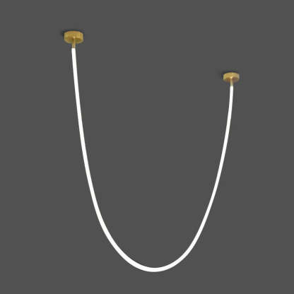 Solara Pendelleuchte Flexible Kurve Silikon Messing-Las Sola