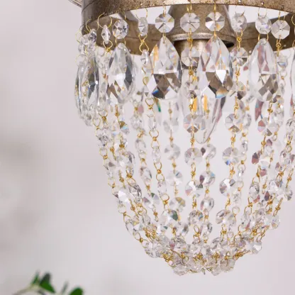 Marilyn Nordisch Kristall Metall Silber Gold Pendelleuchte Esszimmer Schlafzimmer