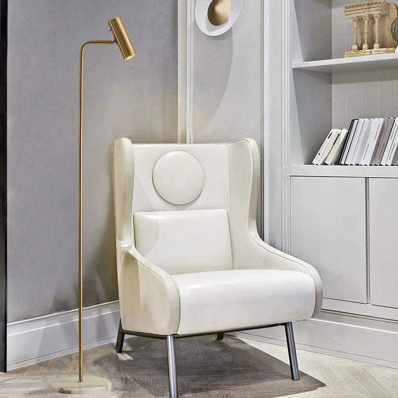Freja Modern/Minimalistisch Stehleuchte Vertikal, Schwarz/Weiß/Gold, Schlafzimmer, Metall