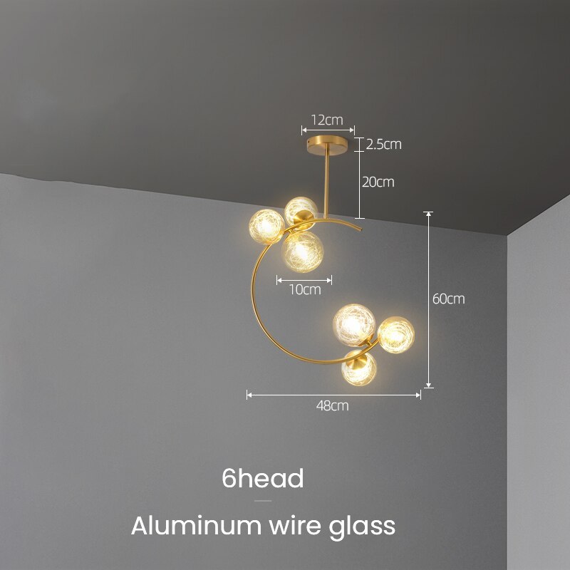 Glaskugel Deckenleuchte Goldene Lampen Hängeleuchte