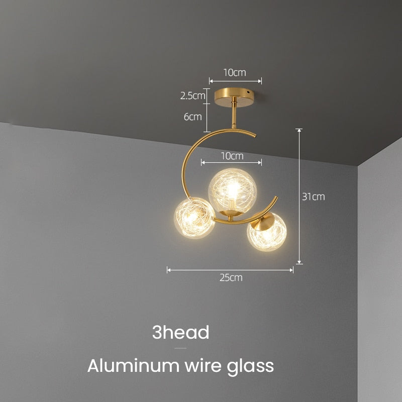 Glaskugel Deckenleuchte Goldene Lampen Hängeleuchte
