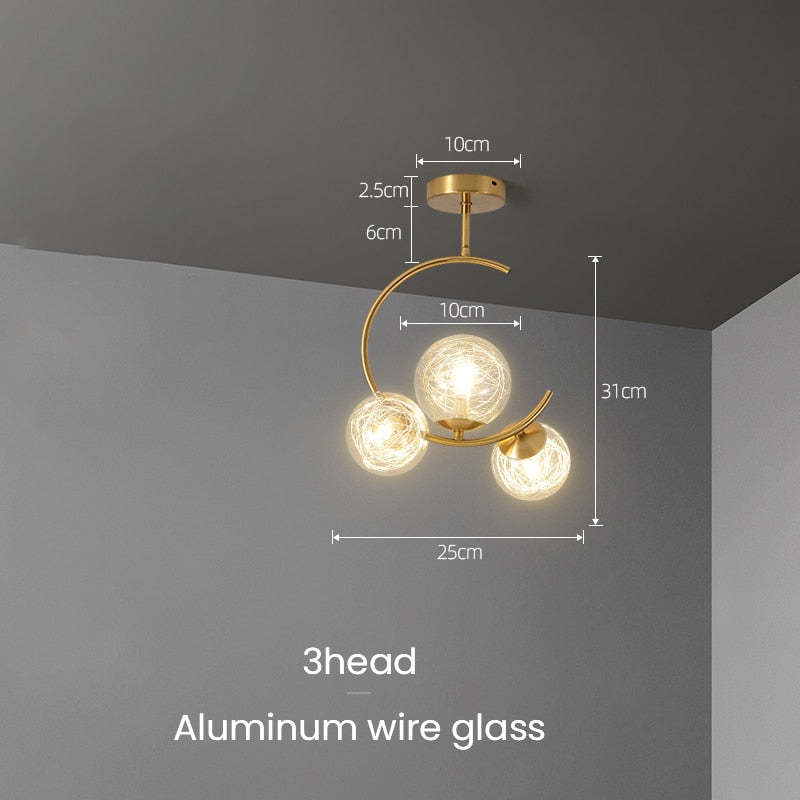 Glaskugel Deckenleuchte Goldene Lampen Hängeleuchte