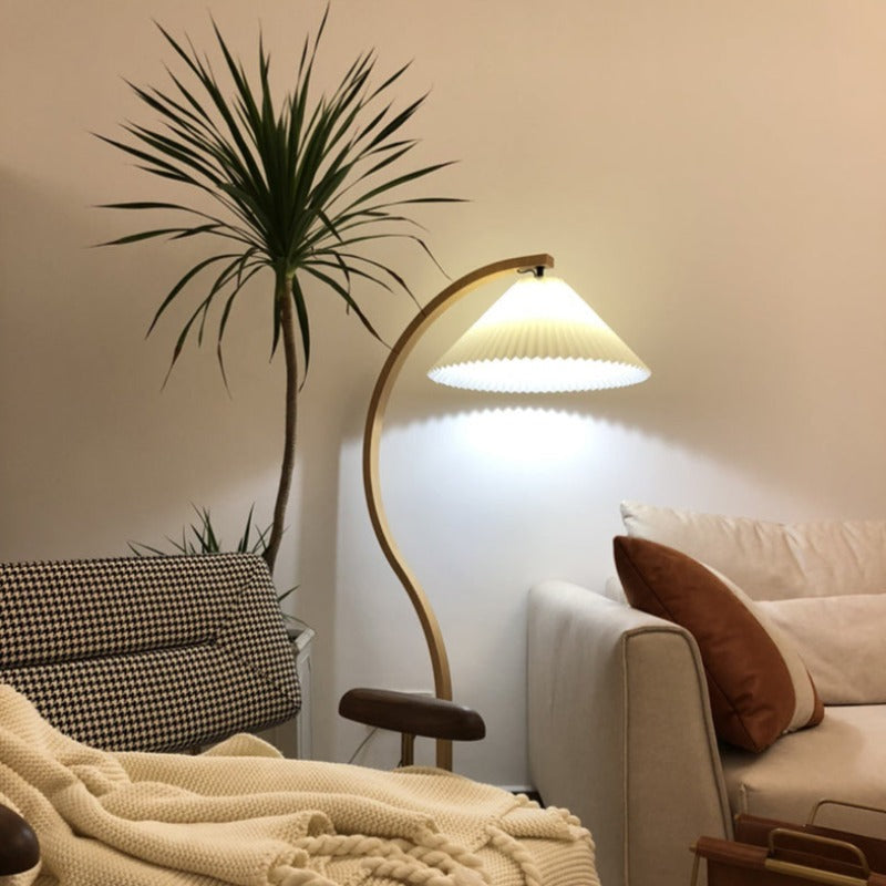 Ozawa Einzigartige LED Stehlampe Holz Metall Wohnzimmer