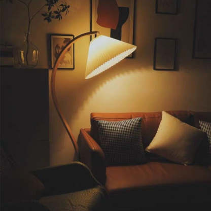 Ozawa Einzigartige LED Stehlampe Holz Metall Wohnzimmer